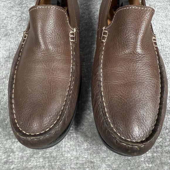 Clarks Driving Loafers Men's 10.5 Brown Leather Slip On Ortholite - Picture 3 of 9